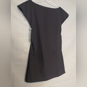 90s Neo-vintage Black Short Capped Sleeved Wool Mini Dress W/rhinestone Cutouts